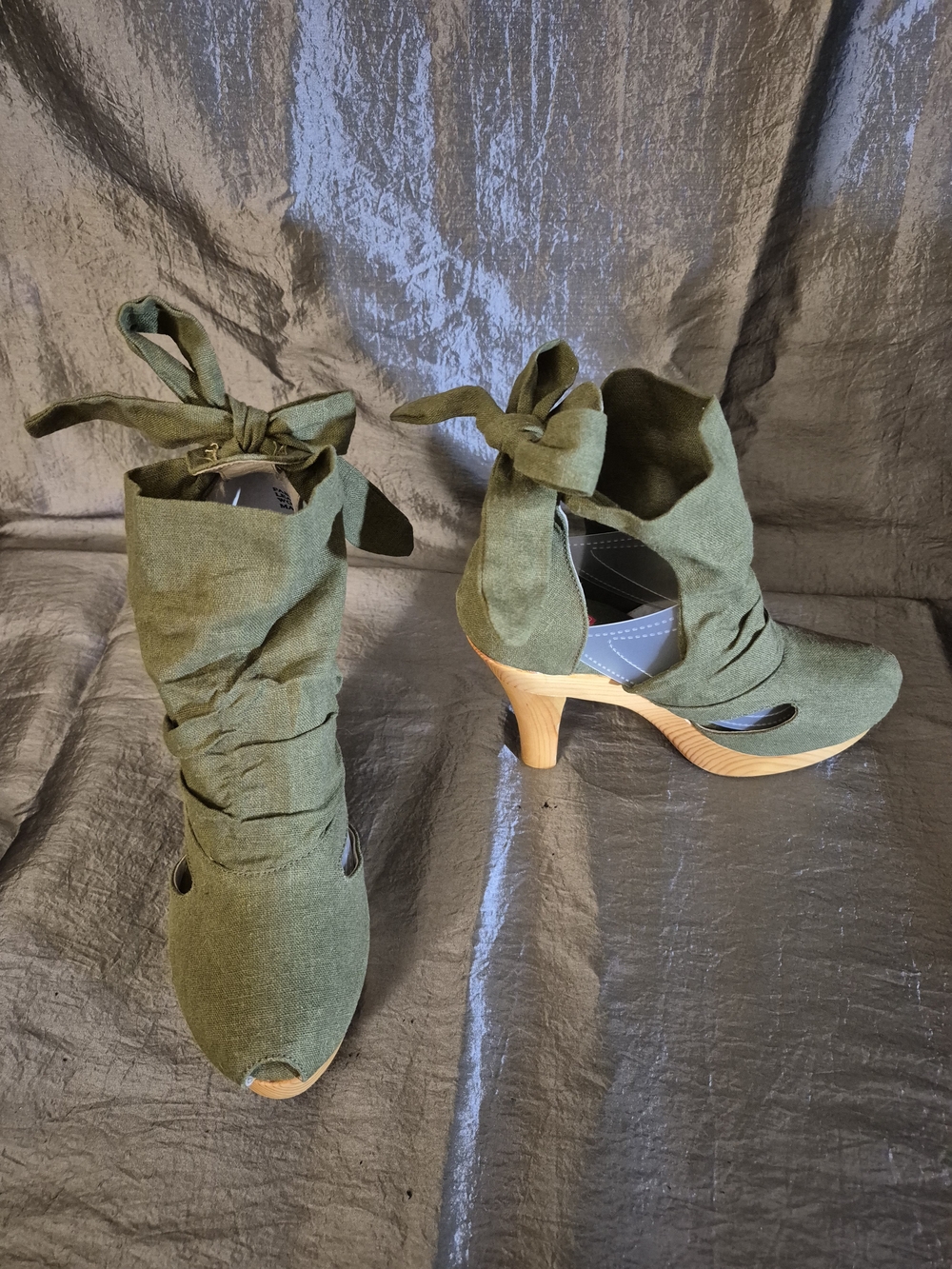 Olive Green Tie-Strap Women’s High Heel Sandals